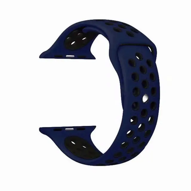 10 шт./лот силиконовые спортивные дышащий ремешок для наручных часов Apple Watch Смарт i-Watch 38/40/42/44 мм с ремешком 1/2/3/4G браслет