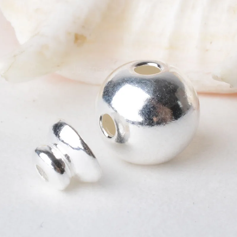 

Solid 925 Sterling Silver Three Holes Bead with Bead Cap, Jewelry DIY Findings