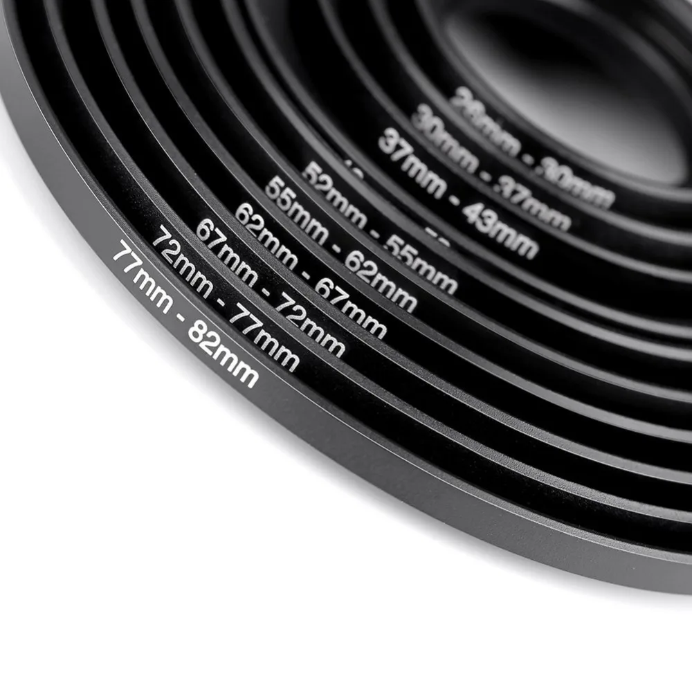 10 шт. анодированный черный металлический повышающий переходник Neewer набор из 26 30