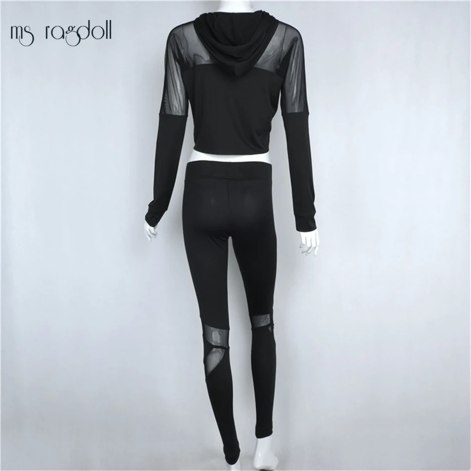 Спортивный костюм для женщин 2 шт. сетчатый дышащий быстросохнущий толстовки +