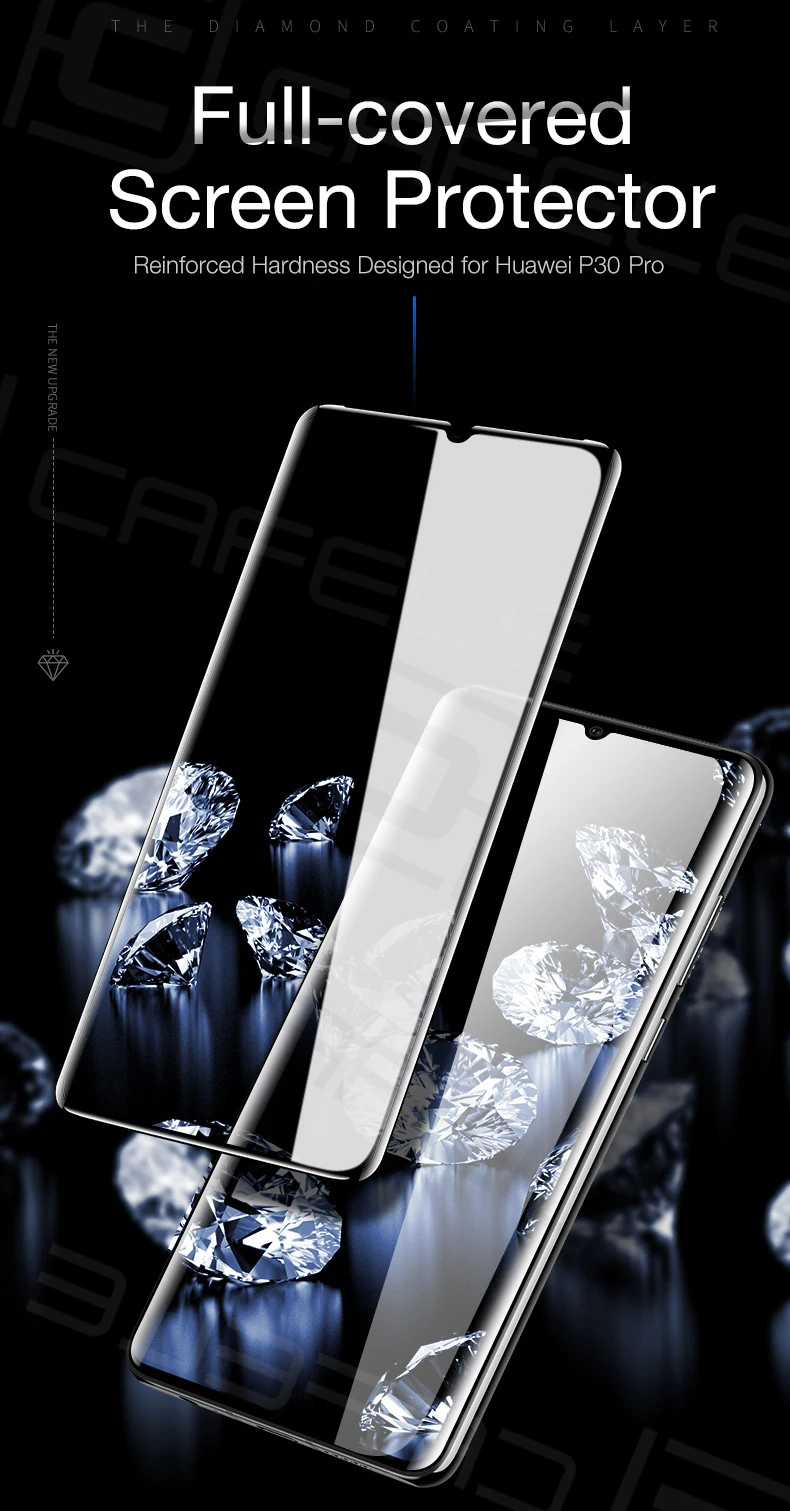 Cafele полное покрытие из закаленного стекла для huawei p30 pro Защита экрана для huawei p30 pro 9D HD Прозрачная Защитная стеклянная крышка