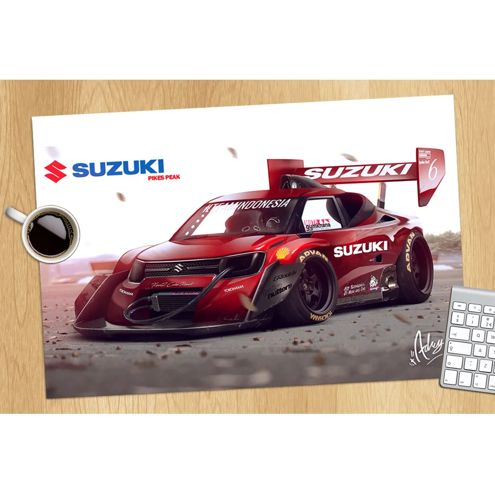 

Плакаты и принты Suzuki Pikes peak Car настенная Картина на холсте художественная живопись для домашнего декора комнаты