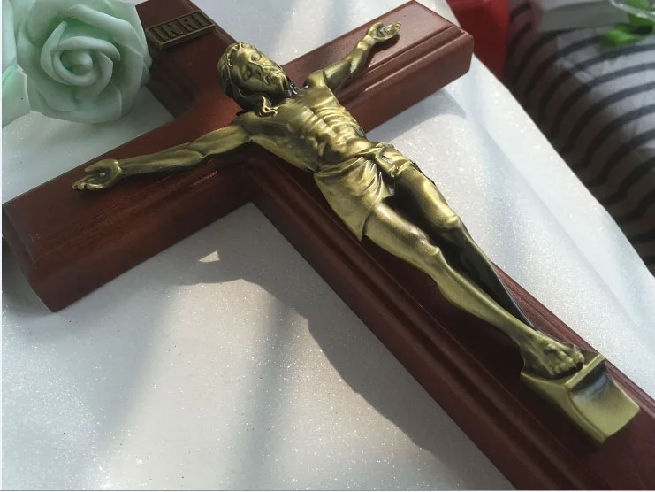 

2020 HOT SALE large # Christianism Catholicism Jesus Christ on Cross Crucifixion Home Religious Praying art holy statue
