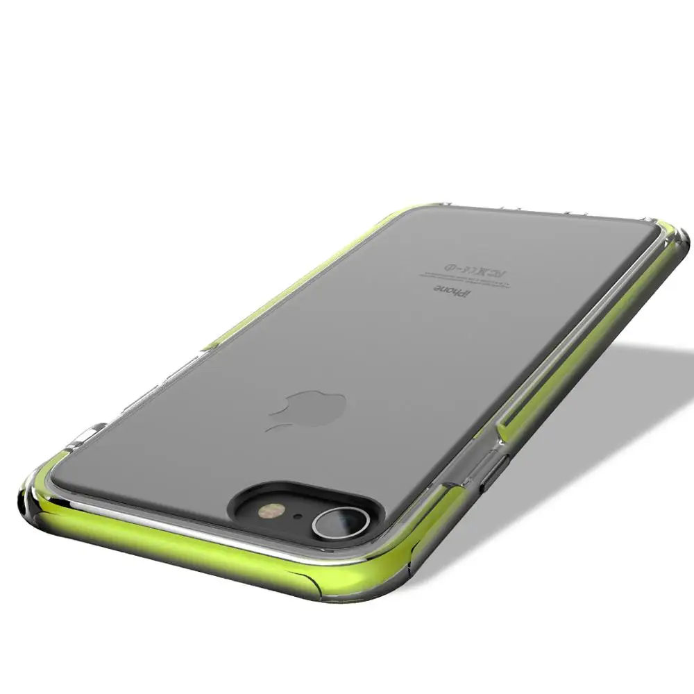 Transparent Green Для iphone 8, 8 Plus чехол+ закаленное стекло ТПУ Силикон+ TPE Гибридный чехол для iPhone 7/7 Plus защитный экран - Цвет: Transparent Green
