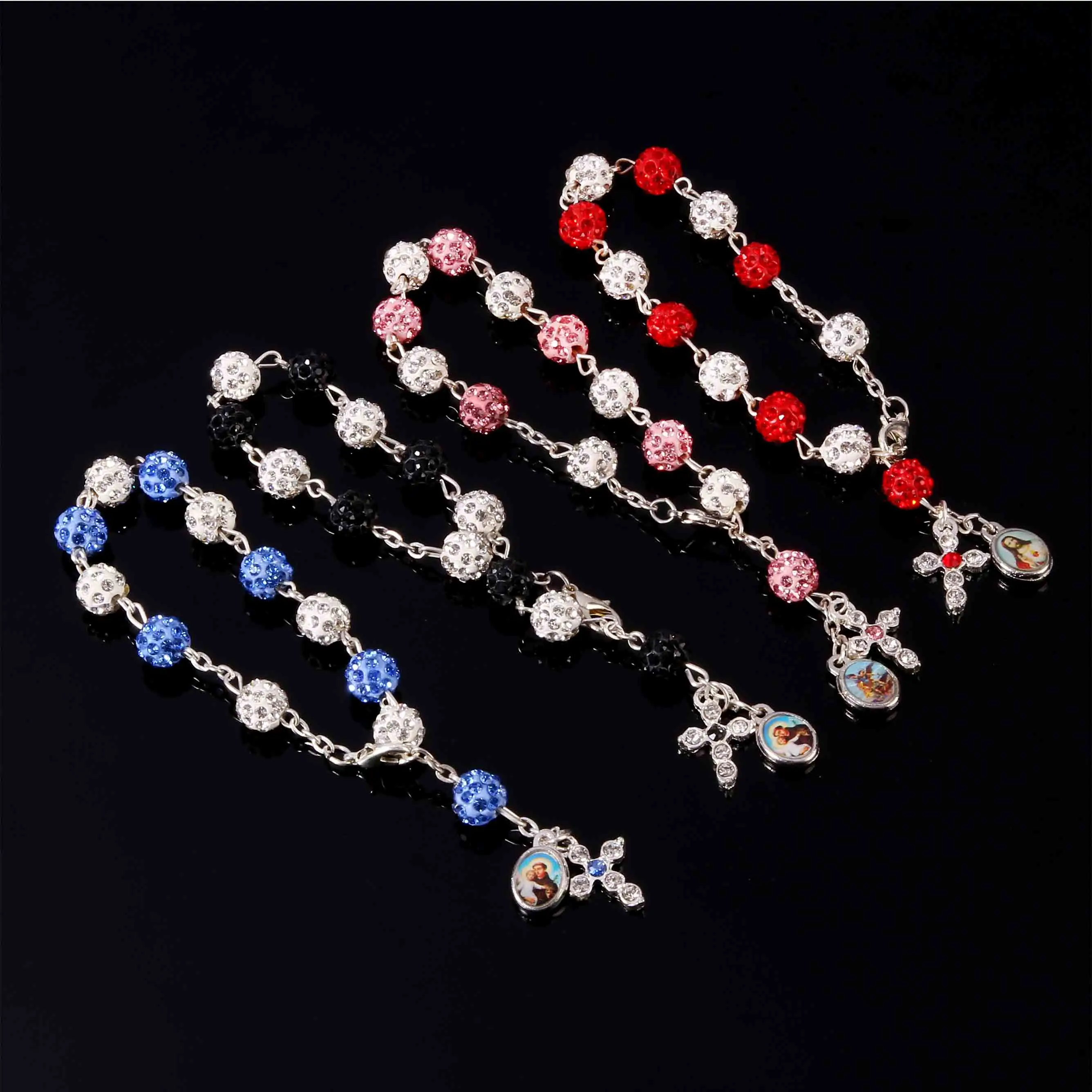 8 мм розовый Фотофон фотогалерея крестообразный браслет Случайный