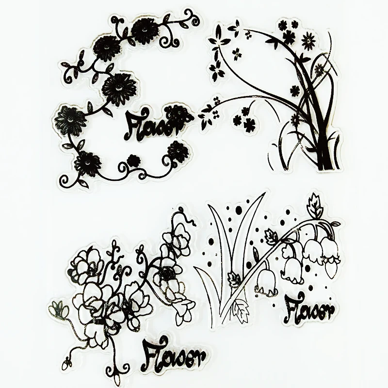 Силиконовые прозрачные штампы YLCS192 с цветами для скрапбукинга альбом рукоделия