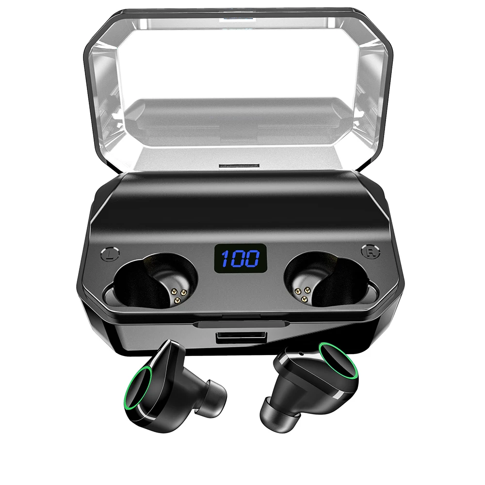 TWS T9 IPX7 Waterproof Bluetooth 5.0 Earphones Binaural True Wireless Earbuds 7000mAh Noise Cancelling Headphones 7h Music Play
