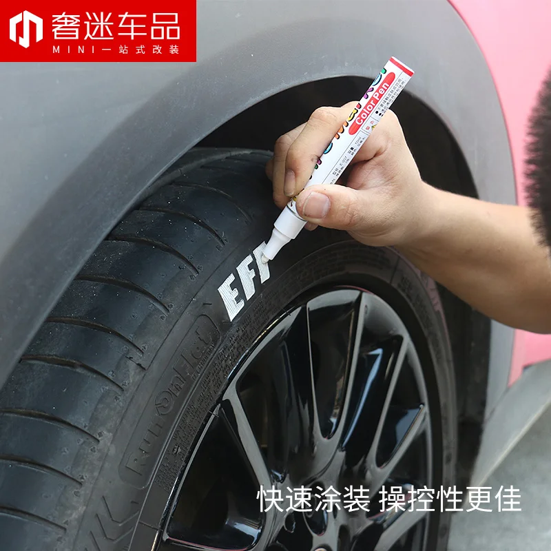 

1pcs 10cm*1.5cm DIY car tire color film Tire Graffiti painting color White tracing pen car styling auto Accessories
