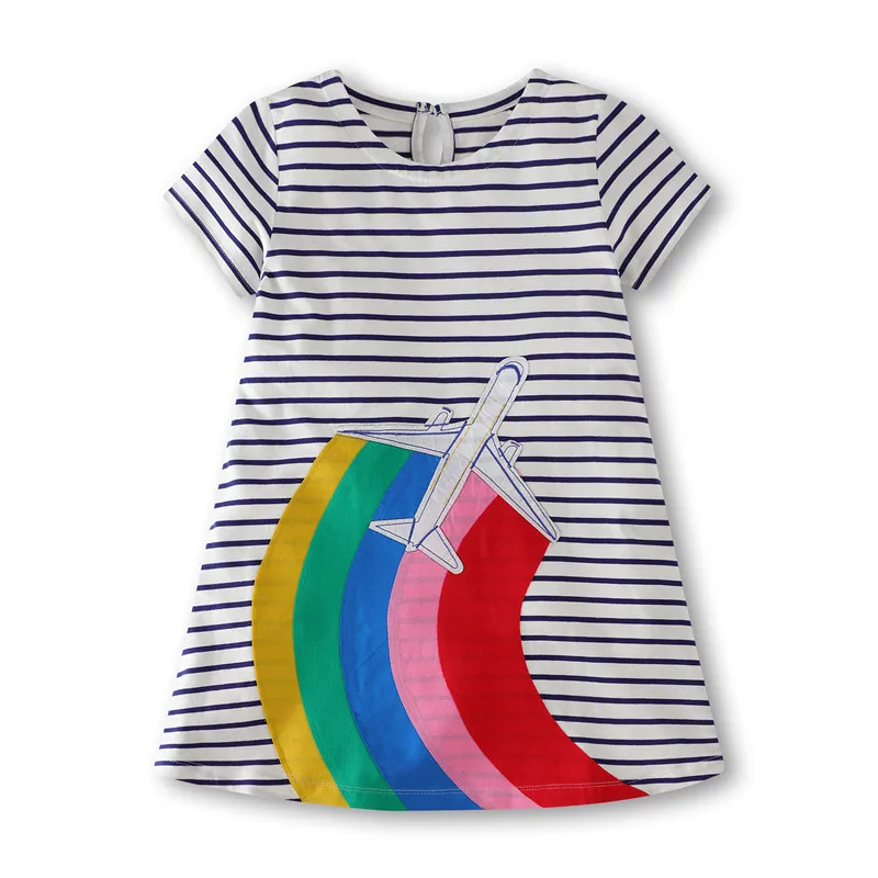 Детская одежда для девочек платья с аппликацией из хлопка летняя вечерние