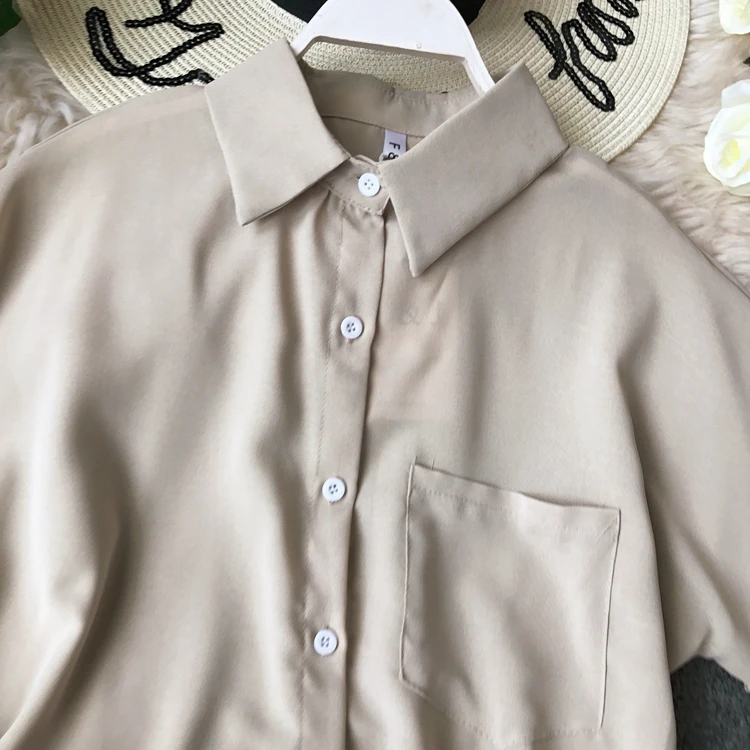 ALPHALMODA, повседневные рубашки с коротким рукавом+ шорты, женские комплекты из 2 предметов, однобортная блузка с карманами+ шорты с поясом, летние комплекты