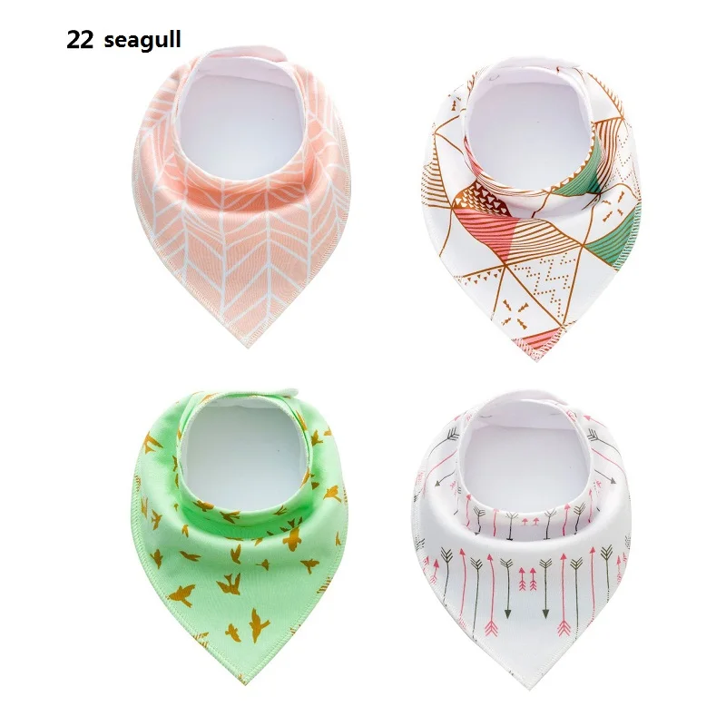 22seagull 4 шт./лот детские слюнявчики бандана хлопок мультфильм слюнявчик полотенце для мальчиков и девочек новорожденных Babadores Para Bebe TS65-1 - Цвет: 22seagull