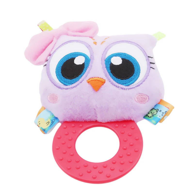 

Cartoon Doll Plush Toys With Silicone Food Grade Teethers Baby Stuff Children Hanging Animal Toys