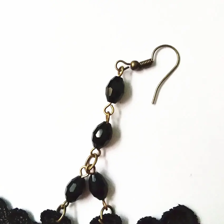 12 пара/лот кружевные серьги с каменными бусинами ручной работы 3D индивидуальные