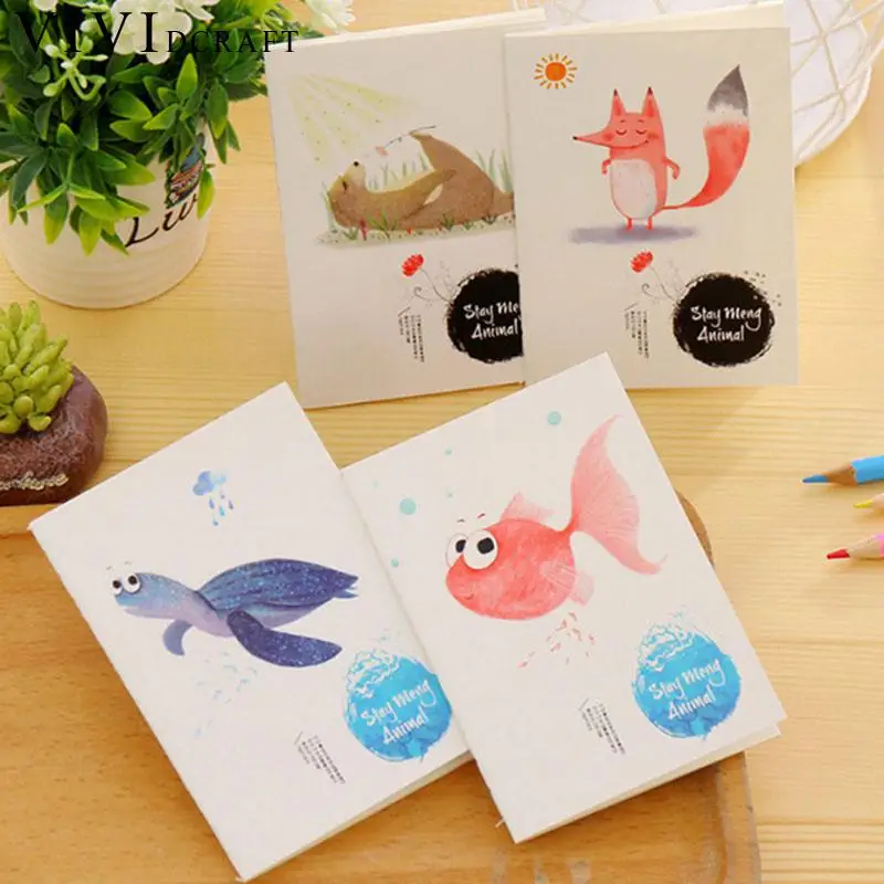Vividcraft Korea Kawaii Animals Stationery Sketchbook Notebook for Students Agenda 2017 A5 32K Planner Papelaria Diary Binder |