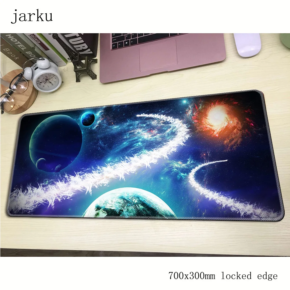 Большой коврик для мыши Moon Space игровой 700x300x2 мм противоскользящий из натурального