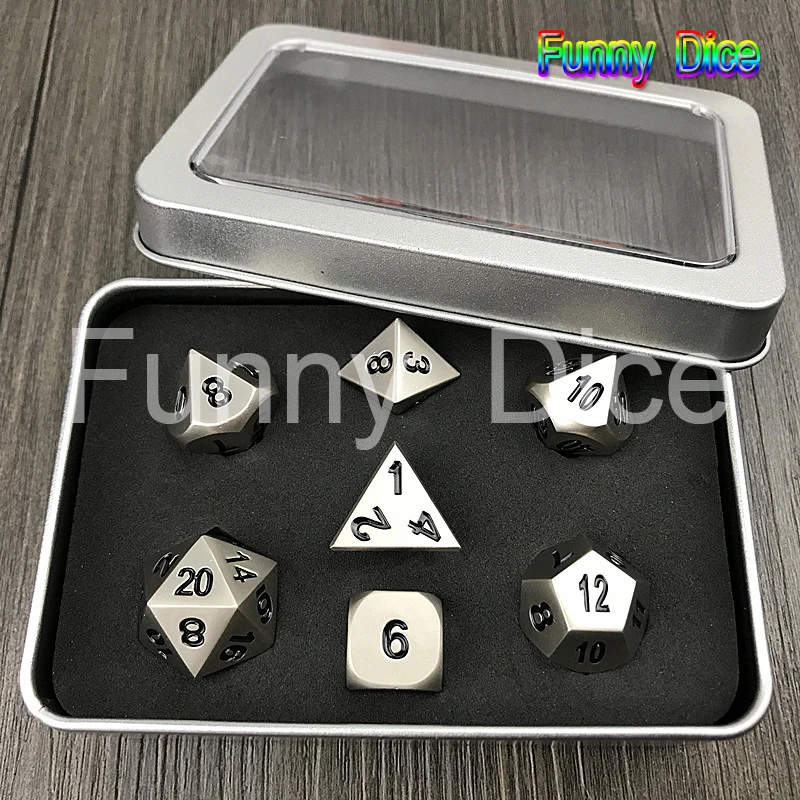 Набор золотых металлических игральных костей 7 RPG d4 d6 d8 d10 d % d12 d20 игральные кости с
