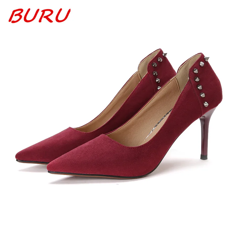 Экстремальные Тонкие Туфли На Каблуках Женщина Высоких Насосы чистый цвет обувь