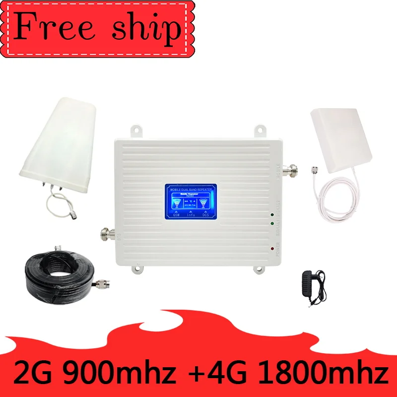 Усилитель сотовой связи 70 дБ GSM 900 LTE 1800 2G 4G двухдиапазонный ретранслятор
