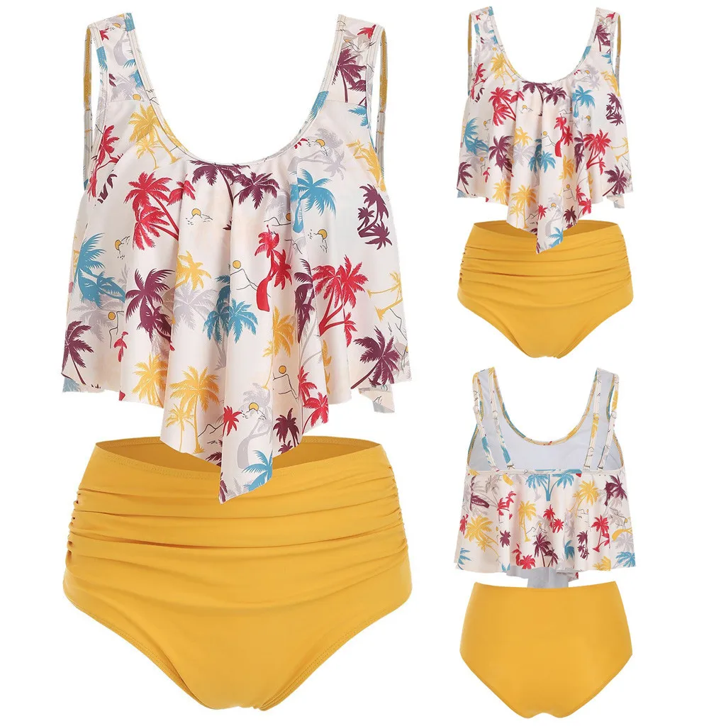 Swimwear Women High Waist Tankini 2 Piece Swimsuit Girls Brazilian Padded Beach Dress Summer Swimsuit Stroj Kapielowy