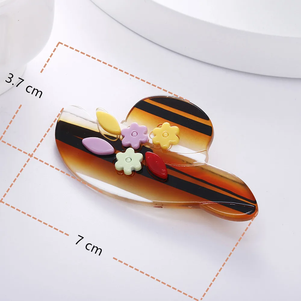 Модные украшения женская большая брошь шляпа винтажные Цветочные заколки милые