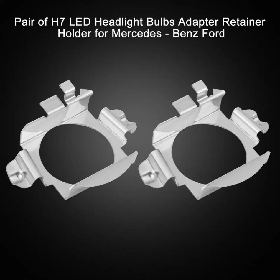1 пара светодиодных ламп для фар H7 держатель адаптера Mercedes Benz B Class/C Class/ML Class/Ford Silver