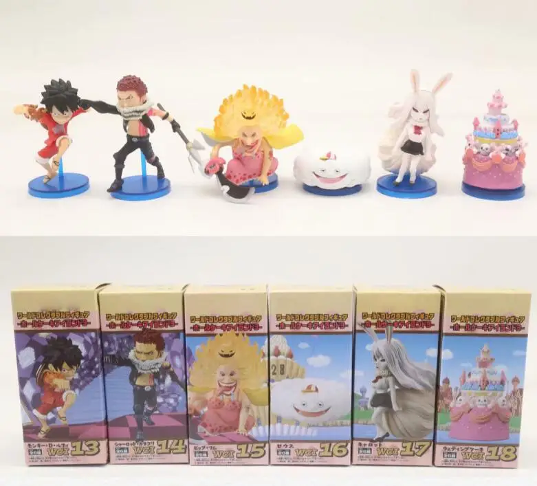 6 шт./компл. Аниме One Piece WCF цельный торт остров Луффи Sanji Katakuri Charlotte Linlin большая мама