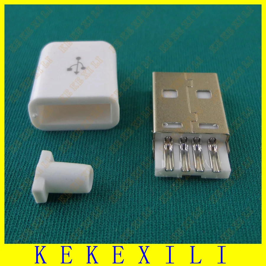 500 шт. 4-контактный разъем USB 2 0 типа А папа с белой пластиковой крышкой | Компьютеры