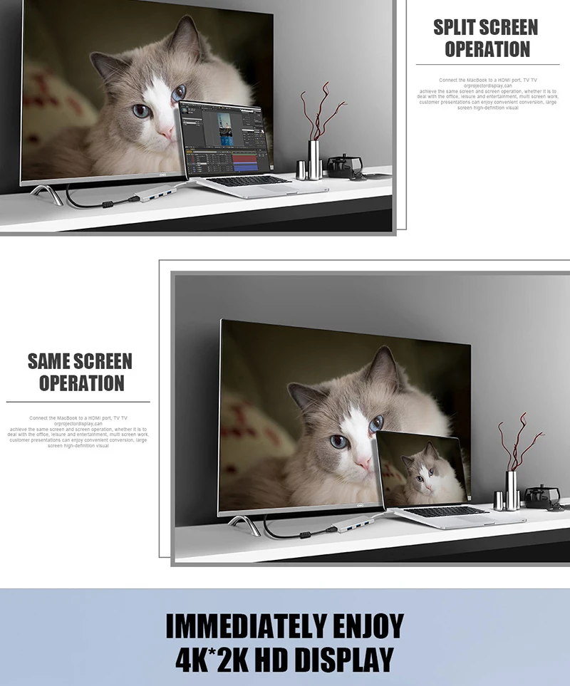 Type-C usb-хаб 3,0 HDMI 7 портов 10 Гбит/с кардридер адаптер USB TF sd-карта портативный для USB-C интерфейс для Apple для microsoft