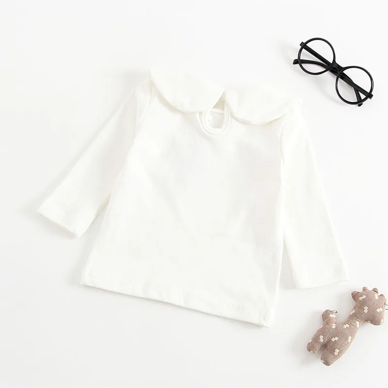 Новинка 2018 осенняя рубашка для маленьких девочек блузка с отложным воротником