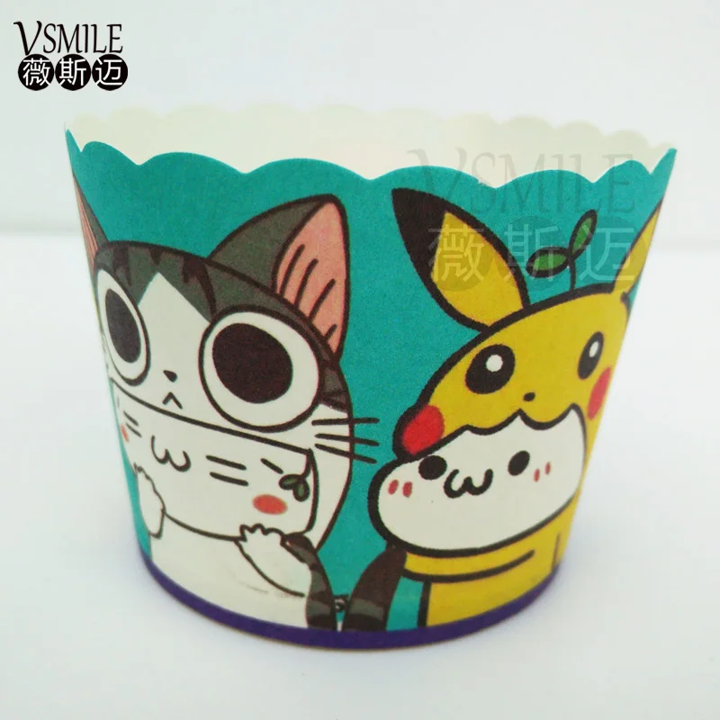100pcs Cute Animals zoo Monkey rabbits cupcake liners cups paper baking decorative wedding birthday party favors | Дом и сад