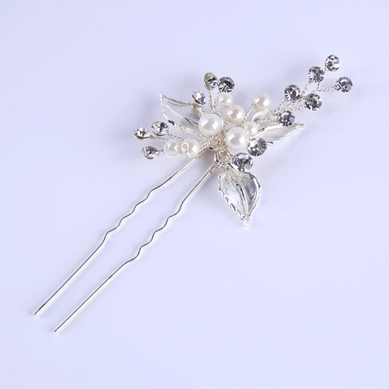 

Fashion 1PC Gold Silver Color Wedding Hair Accessories Pearl Rhinestone Hairpins Hair Clips Bridal Bridesmaid Women Hair Jewelry
