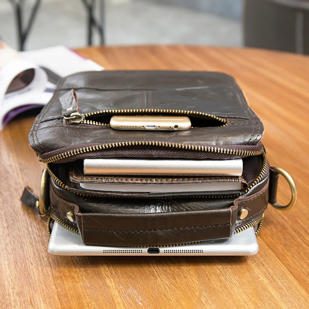 

Quality Leather Male Casual Design School Shoulder Messenger Crossbody bag Fashion College Tote Mochila Satchel bag For Men 145