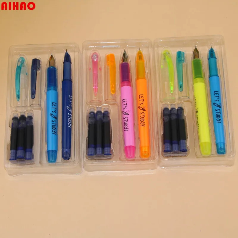 AIHAO Новое поступление высокое качество 3 комплекта красочная пластиковая ручка