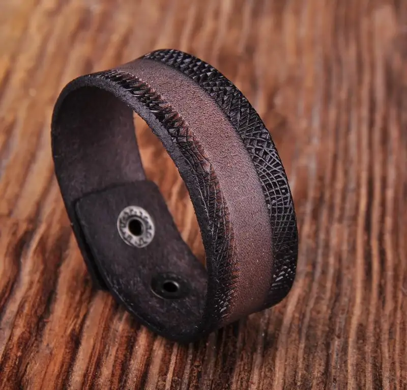 G306 черные крутые воодушевляющие фразы, мужской Браслет-манжета из потертой кожи