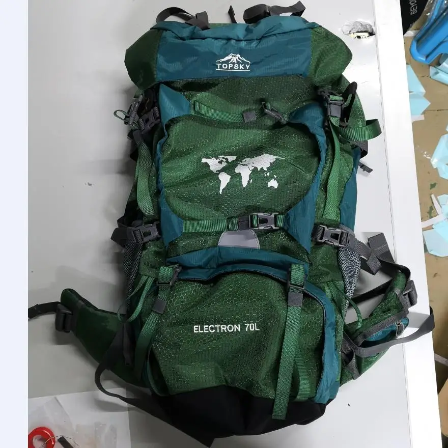 Deep green 70L профессиональная сумка для альпинизма, рюкзак для путешествий, рюкзак для мужчин и женщин, водонепроницаемый походный рюкзак 70L A4840 - Цвет: Deep green