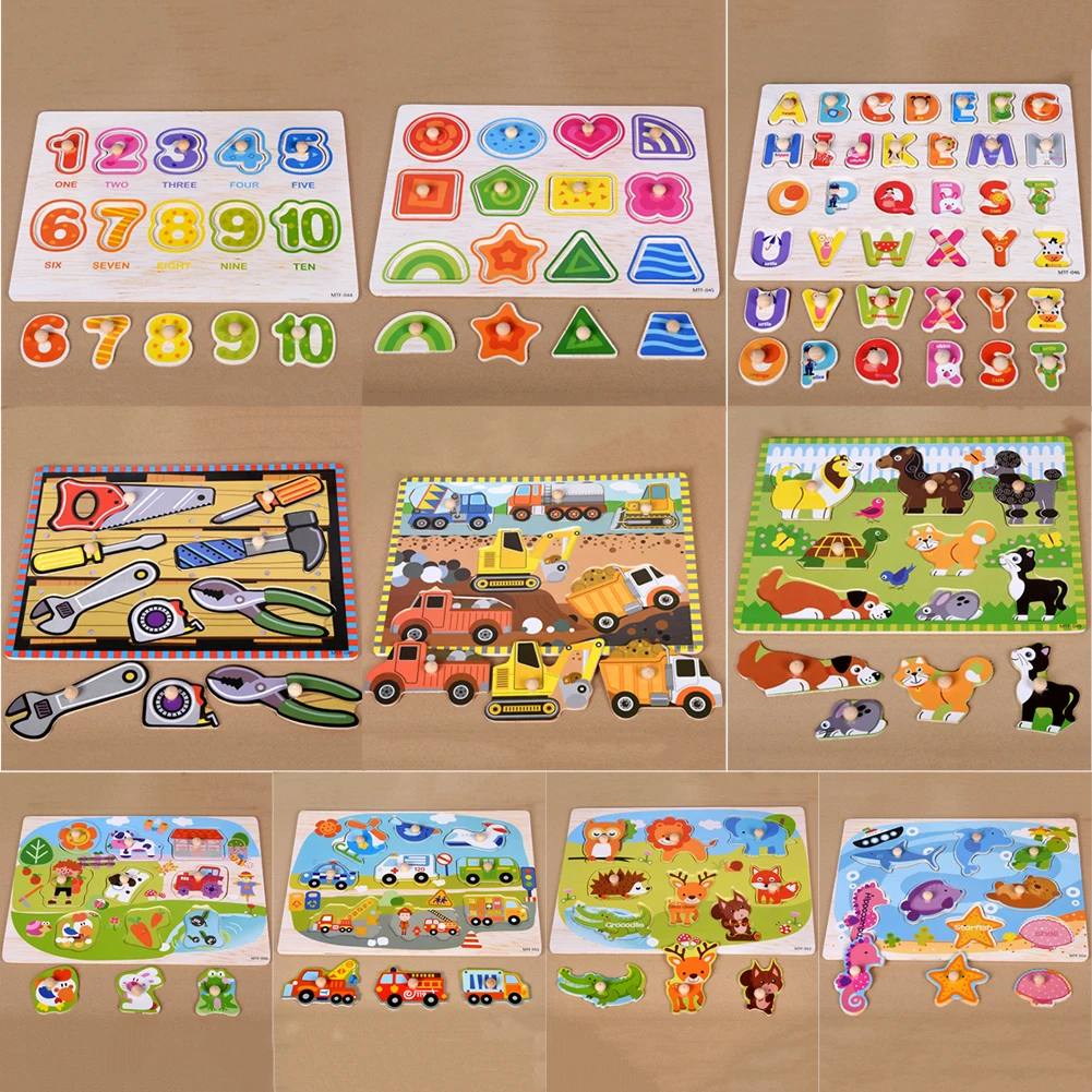 30 см Детские Ранние развивающие игрушки ручные деревянные пазлы алфавит цифры