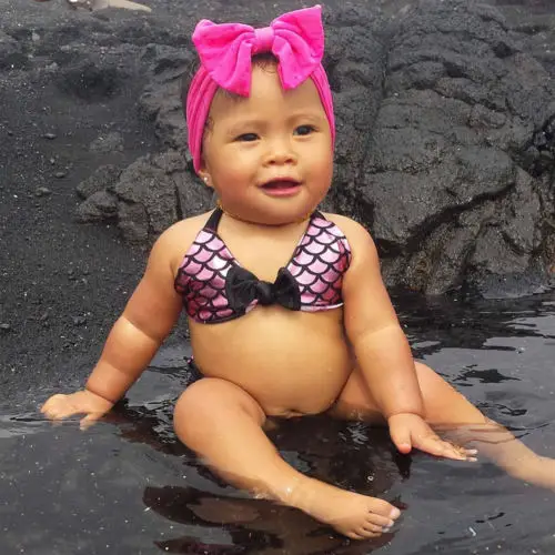 Милый комплект бикини из 2 предметов для маленьких девочек двусторонний детский