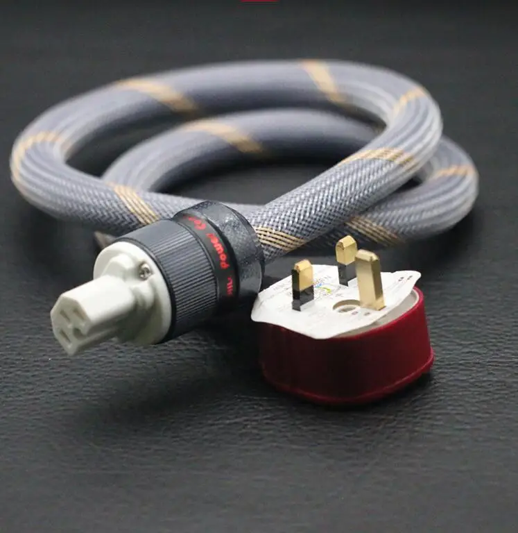 Силовой кабель FURUKAWA T1 из кислородно-свободной меди стандарта Британии 5N с разъемами MK Power Line GB HK Plug для аудио-техники.