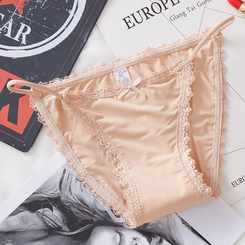 1 шт. модные высококачественные женские трусики шелковое нижнее белье с низкой