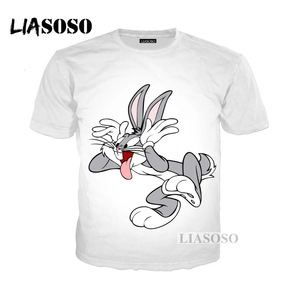 LIASOSO Новая летняя обувь для мужчин и женщин футболка с мультипликационным