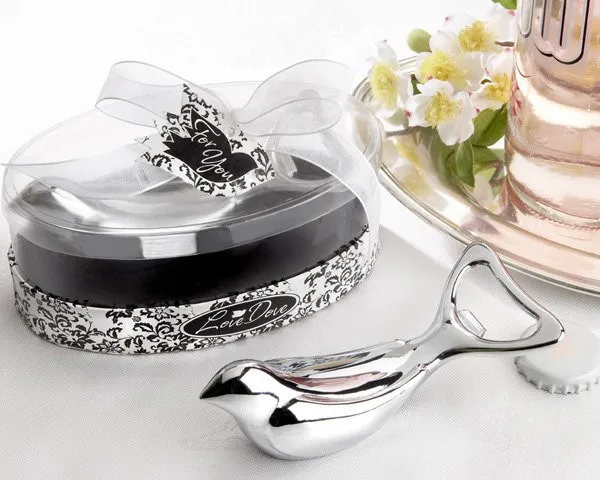 Love Dove хромированная Бутылка открывалка свадебный душ сувениры для бутылок