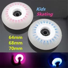 Детские роликовые коньки с синим розовым светодиодом, 60 мм, 64 мм, 68 мм, 70 мм