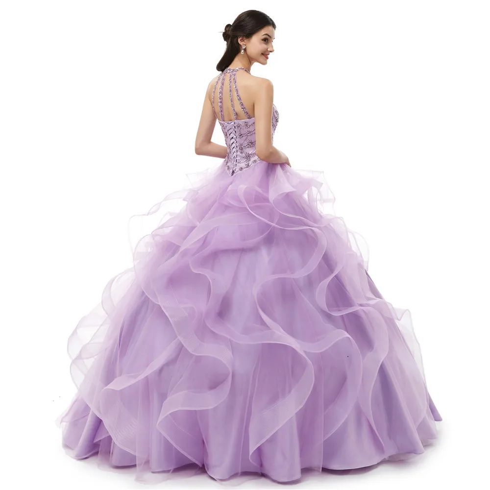 Очаровательные сиреневые платья jaevini для Quinceanera длинное бальное платье с лямкой