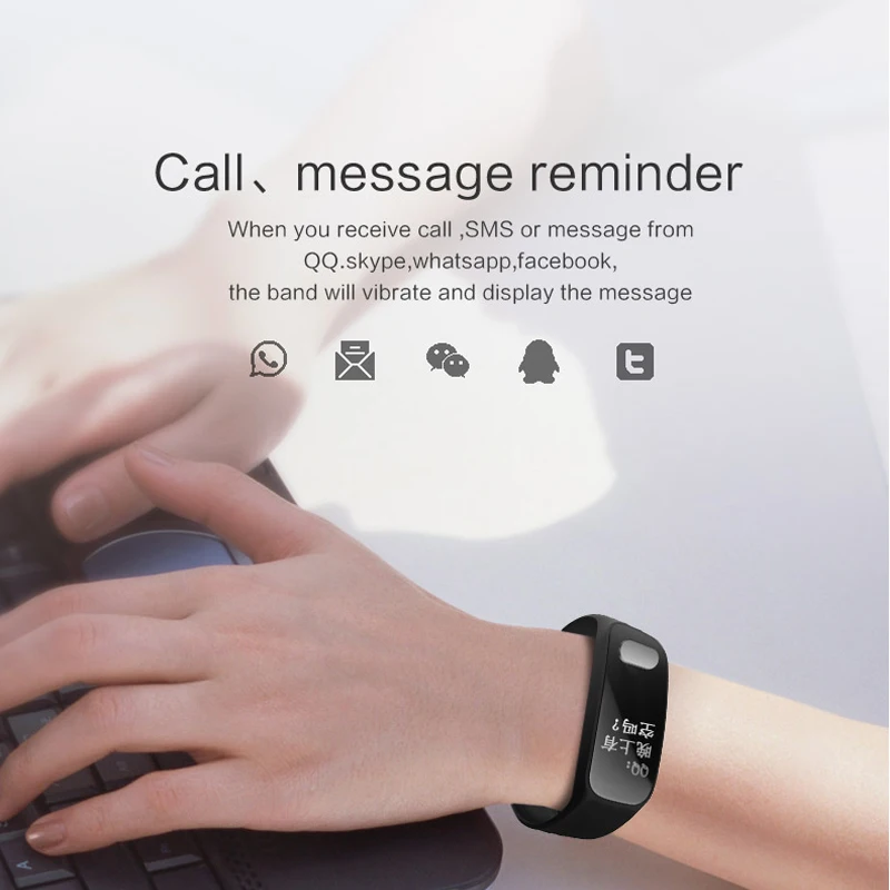 R11 ЭКГ Smart Band 0 96 дюймов Экран сердечного ритма крови Давление монитор сна умный