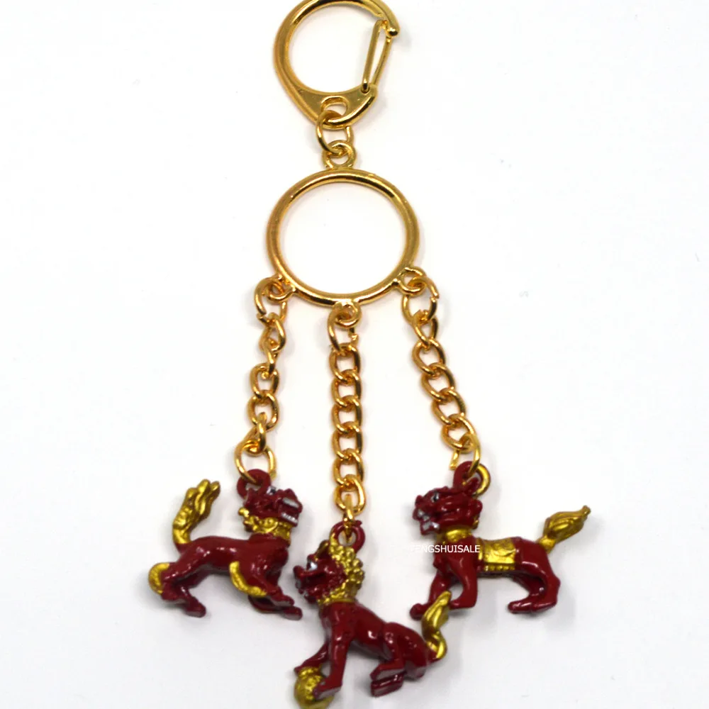 НОВЫЙ фэн шуй брелок с тремя львами W Fengshuisale красный браслет лентой W3363|bracelet