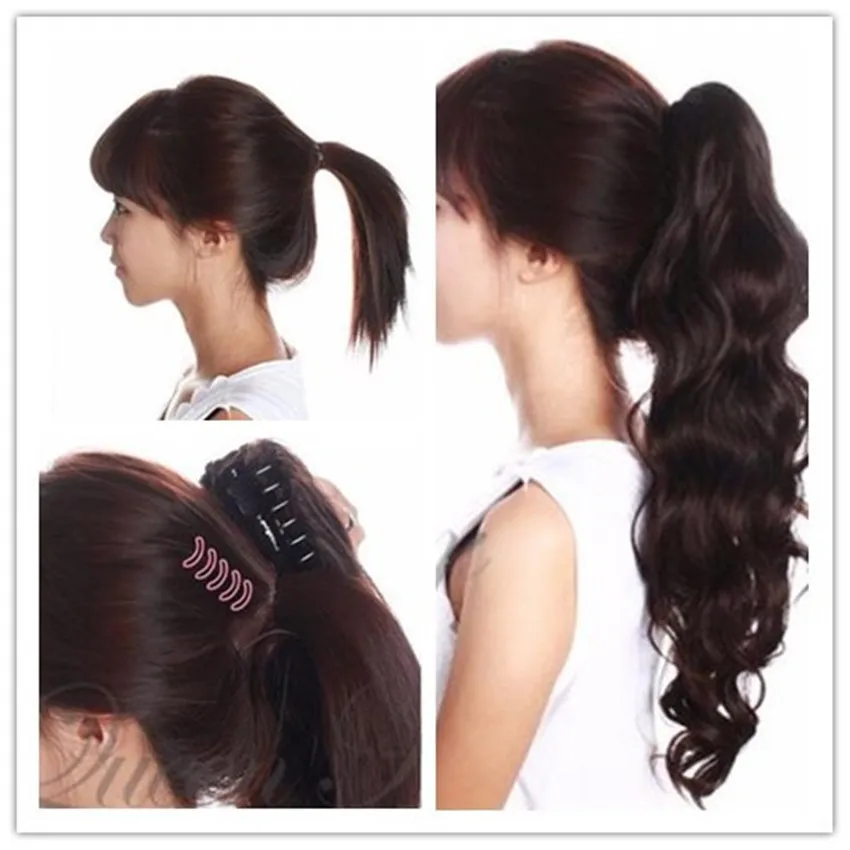 1 ШТ. Природных Вьющиеся Хвост Наращивание Волос Двойного Назначения 50 См 20 Inch