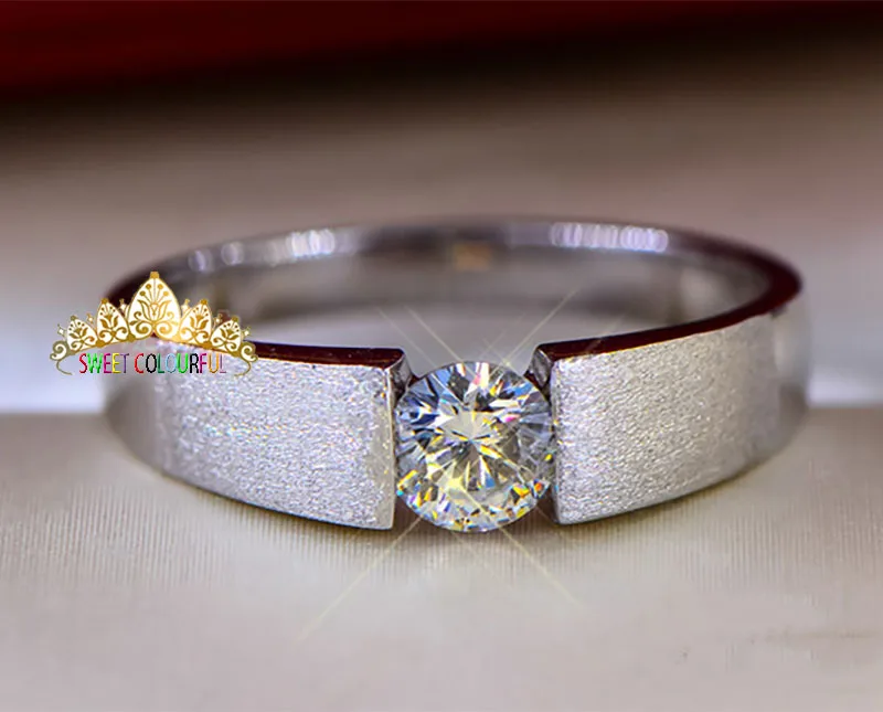 1Ct 18K 18 K 750Au золото Moissanite алмаз мужское кольцо D Цвет VVS с национальным сертификатом MO-09 - Цвет камня: 1Ct 18K