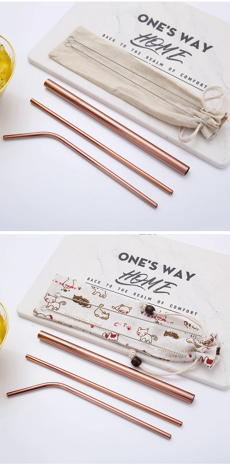 Colorful Reusable Stainless Steel Drinking Straws Spoon Tea Filter Coffee Beer Carbonator Stirring Tools Drinkware Accessories
