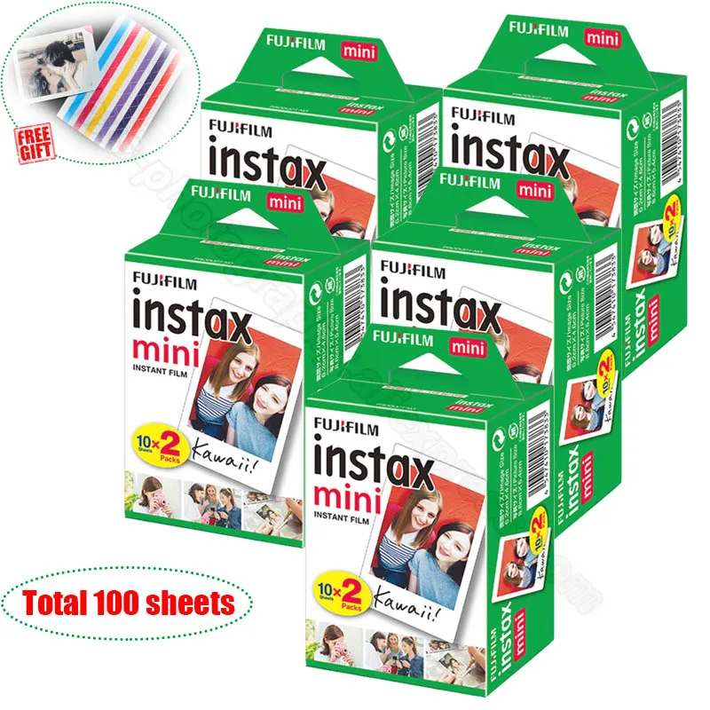 100/60 белая пленка Fuji Fujifilm Instax Mini 9 для мини 8 9 7s 7c 90 70 25 Share SP-1 SP-2 камеры моментальной печати Liplay - Цвет: 100 sheets white