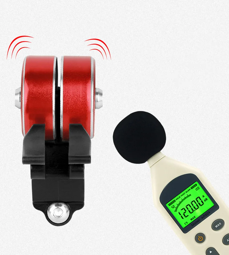 120dB громкий велосипедный Звонок с двойным щелчком MTB дорожный кольцо для велосипеда Рог Открытый безопасности велосипеды сигнализация алюминиевый сплав RR7045